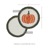 Pumpkin Bounty Stencil Coaster Set of 6 - The Fox Decor