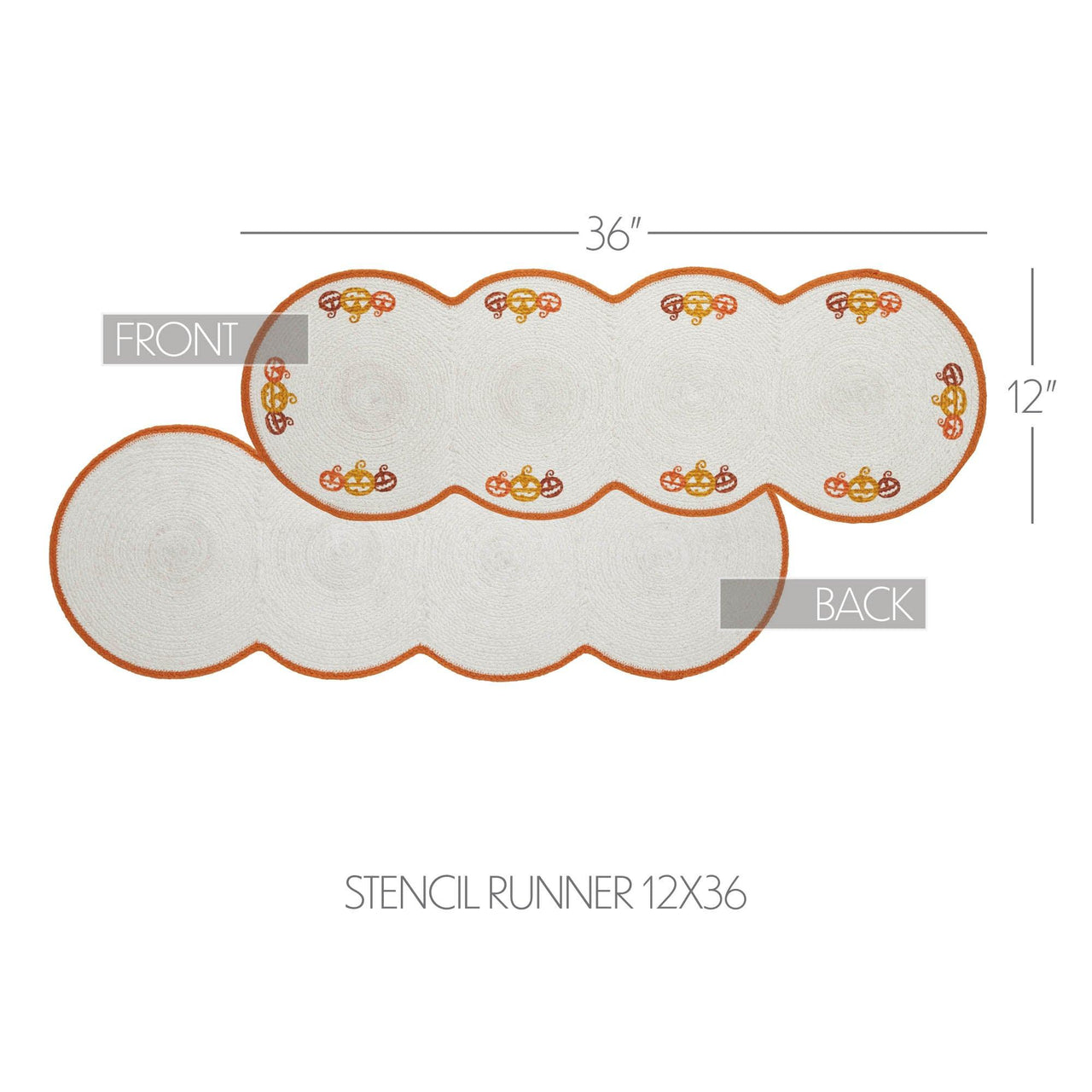 Country Halloween Stencil Runner 12x36 - The Fox Decor