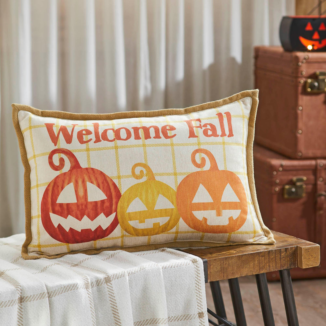 Country Halloween Welcome Fall Pillow 14x22 - The Fox Decor