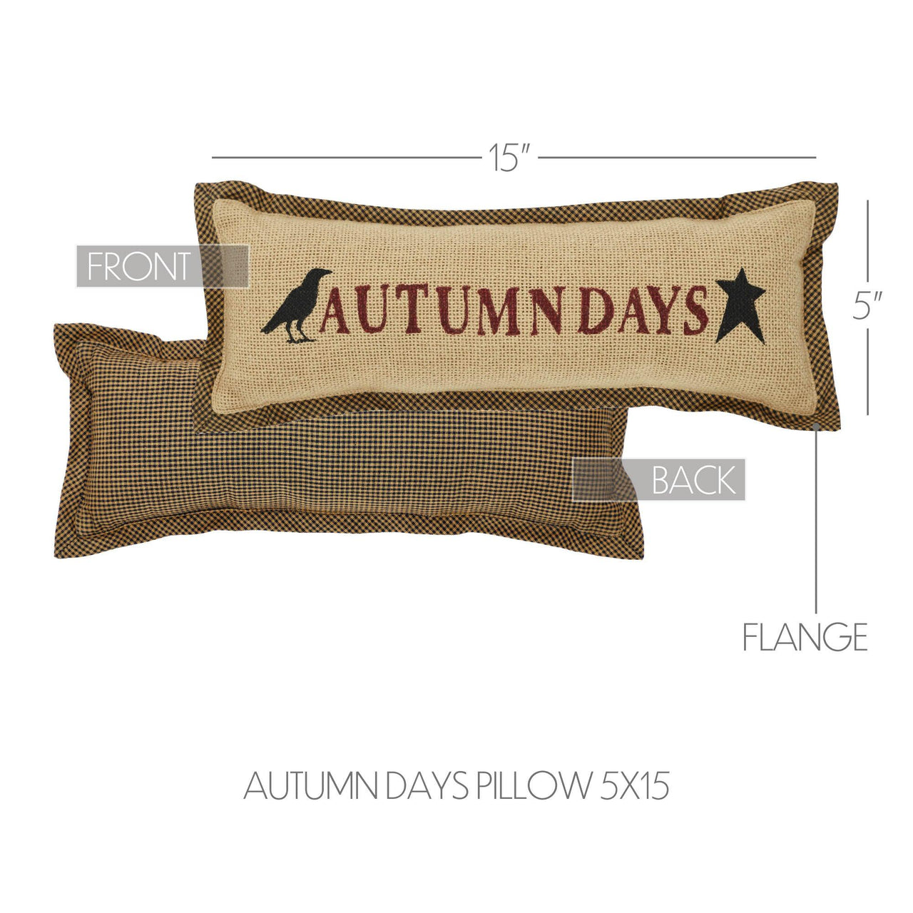 Raven Harvest Autumn Days Pillow 5x15 - The Fox Decor