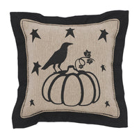 Raven Harvest Primitive Pumpkin Pillow 6x6 - The Fox Decor