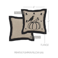 Raven Harvest Primitive Pumpkin Pillow 6x6 - The Fox Decor