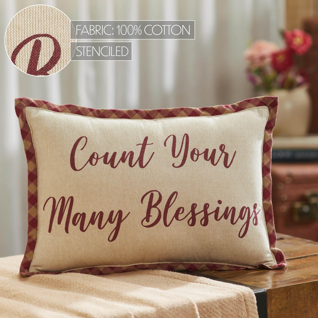 Harvest Blessings Count Your Many Blessings Pillow 9.5x14 - The Fox Decor