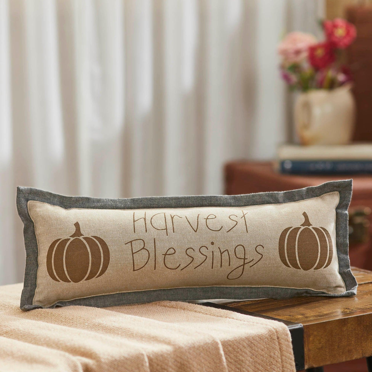 Harvest Blessings Pumpkin Pillow 5x15 - The Fox Decor