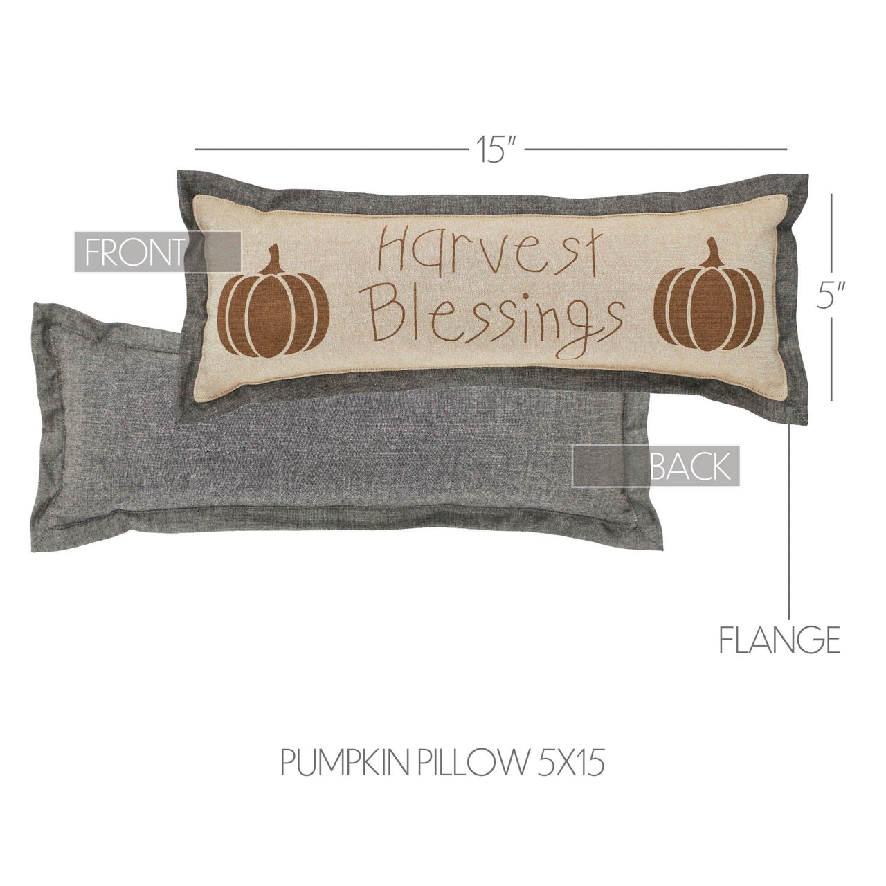 Harvest Blessings Pumpkin Pillow 5x15 - The Fox Decor