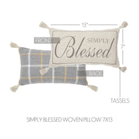 Harvest Blessings Simply Blessed Woven Pillow 7x13 - The Fox Decor