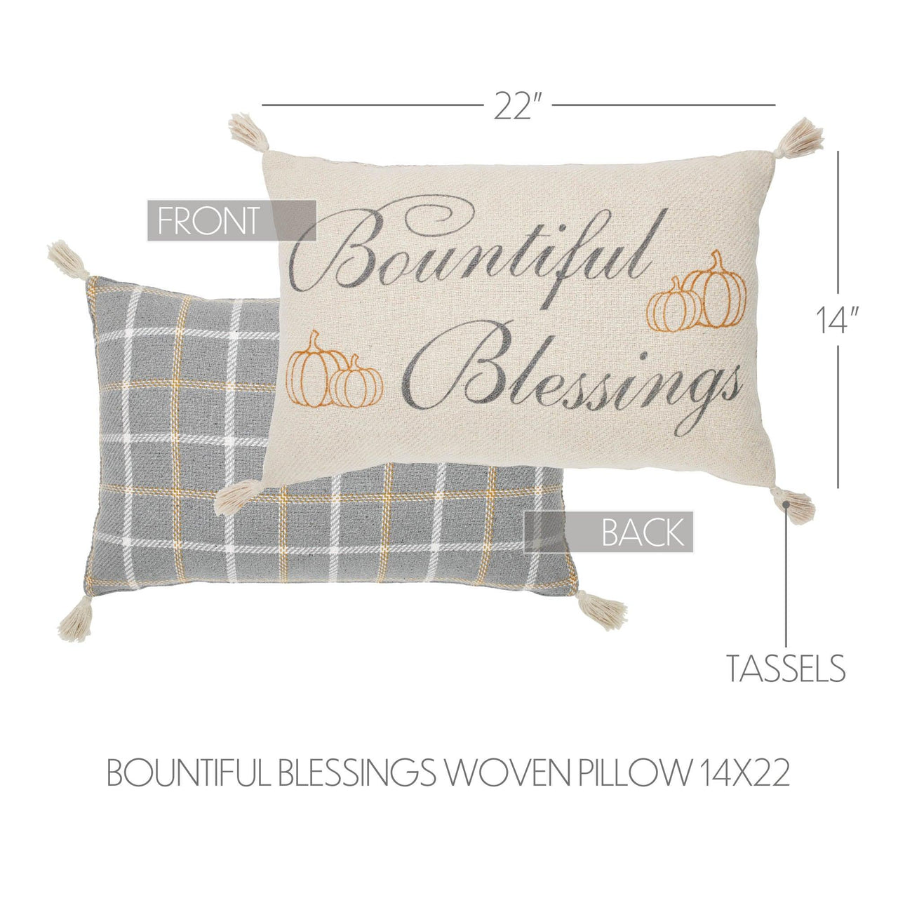 Harvest Blessings Bountiful Blessings Woven Pillow 14x22 - The Fox Decor