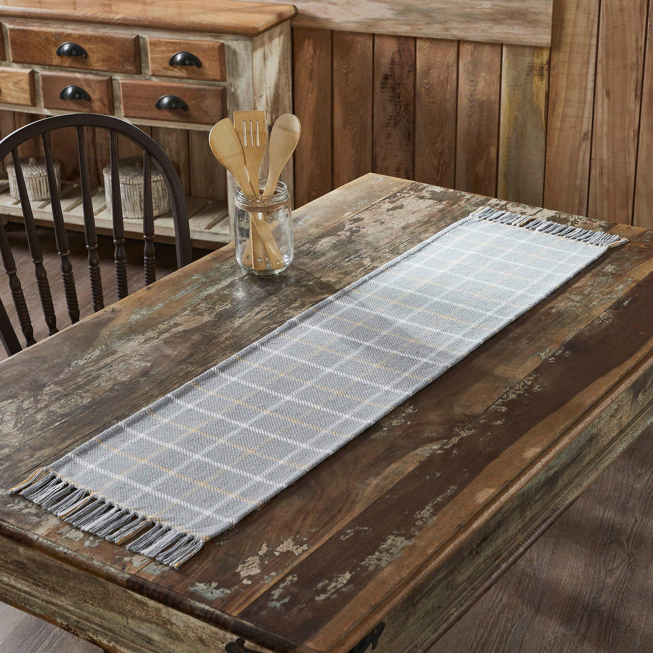 Harvest Blessings Woven Plaid Runner 12x48 - The Fox Decor