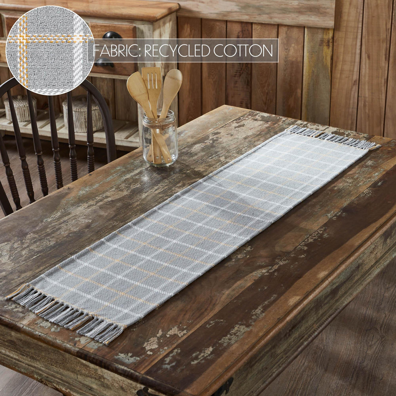 Harvest Blessings Woven Plaid Runner 12x48 - The Fox Decor