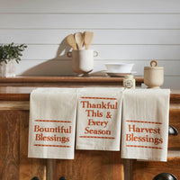 Harvest Blessings Tea Towel Set of 3 19x28 - The Fox Decor