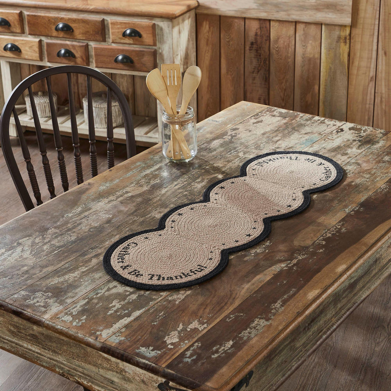 Harvest Blessings Stencil Gather & Be Thankful Runner 12x36 - The Fox Decor