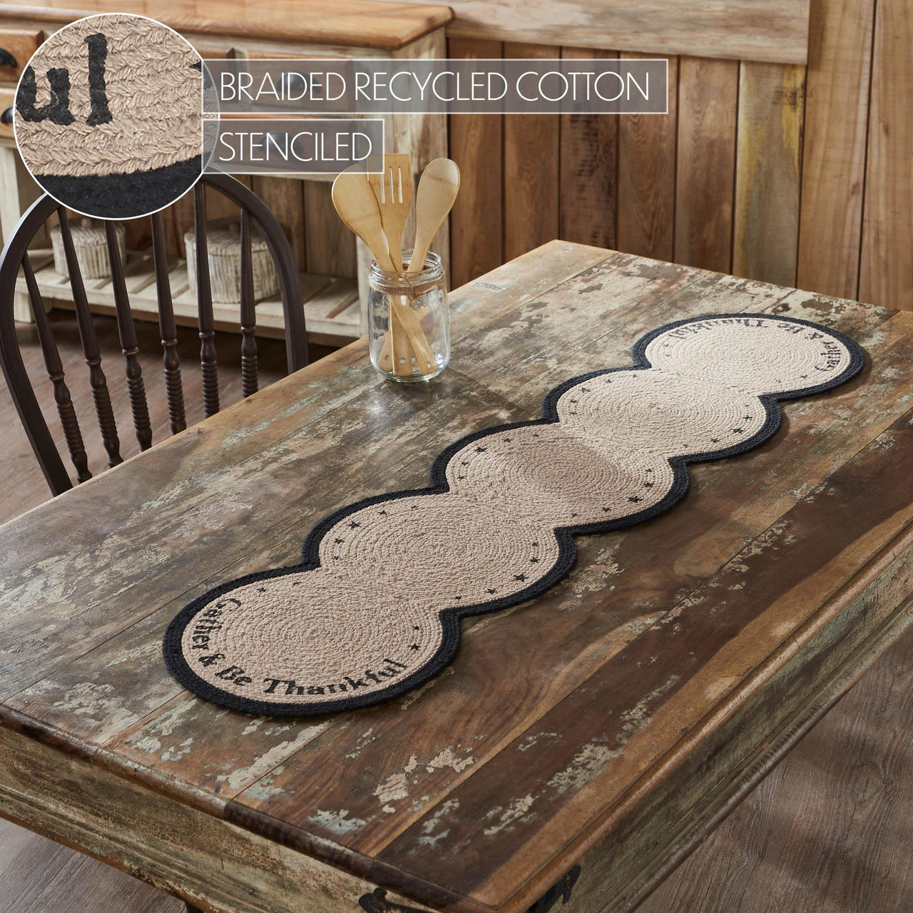 Harvest Blessings Stencil Gather & Be Thankful Runner 12x48 - The Fox Decor