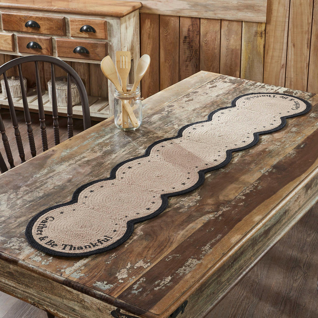 Harvest Blessings Stencil Gather & Be Thankful Runner 12x60 - The Fox Decor