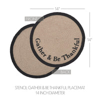 Harvest Blessings Stencil Gather & Be Thankful Placemat 14 inch Diameter - The Fox Decor