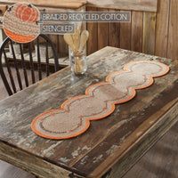 Harvest Blessings Natural Stencil Pumpkin Runner 12x48 - The Fox Decor