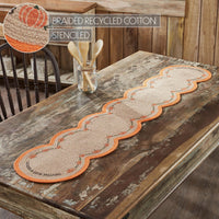 Harvest Blessings Natural Stencil Pumpkin Runner 12x60 - The Fox Decor