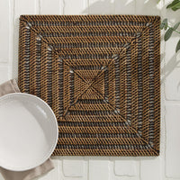 Rattan Square Charger - Rustic - The Fox Decor