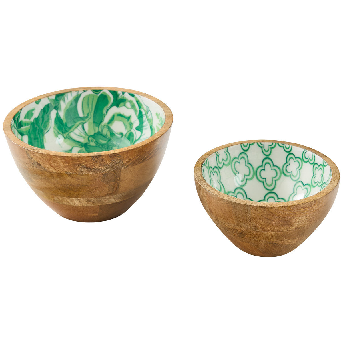 Patricia Heaton Home Florals And Flitters Serving Bowls  - Set Of 2 Green Park Designs