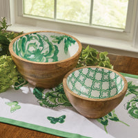 Thumbnail for Patricia Heaton Home Florals And Flitters Serving Bowls  - Set Of 2 Green Park Designs