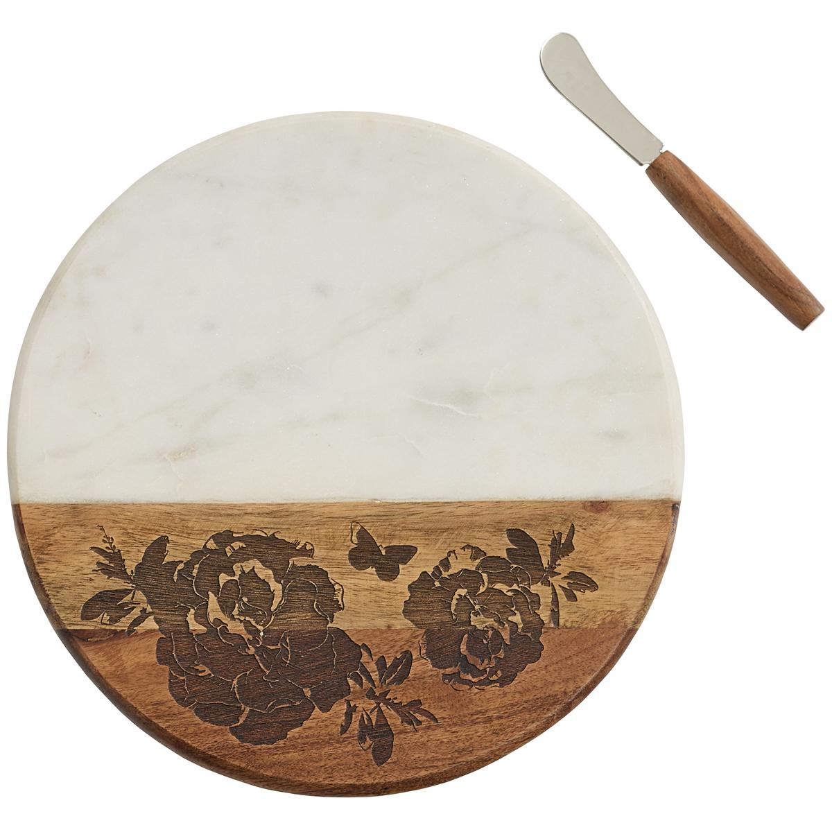 Patricia Heaton Home Floral Cutting Board With Spreader - The Fox Decor