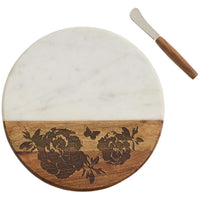 Patricia Heaton Home Floral Cutting Board With Spreader - The Fox Decor
