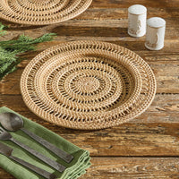 Rattan Spiral Charger - The Fox Decor