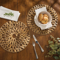 Water Hyacinth Mandela Charger - The Fox Decor
