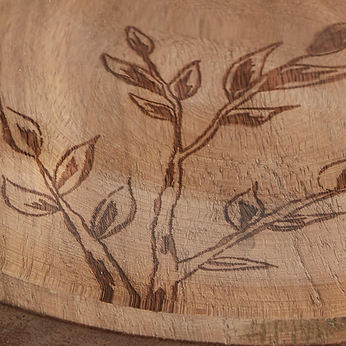 Leaves Wood Cheese Board With Glass Dome - Set of 2 Park Designs - The Fox Decor