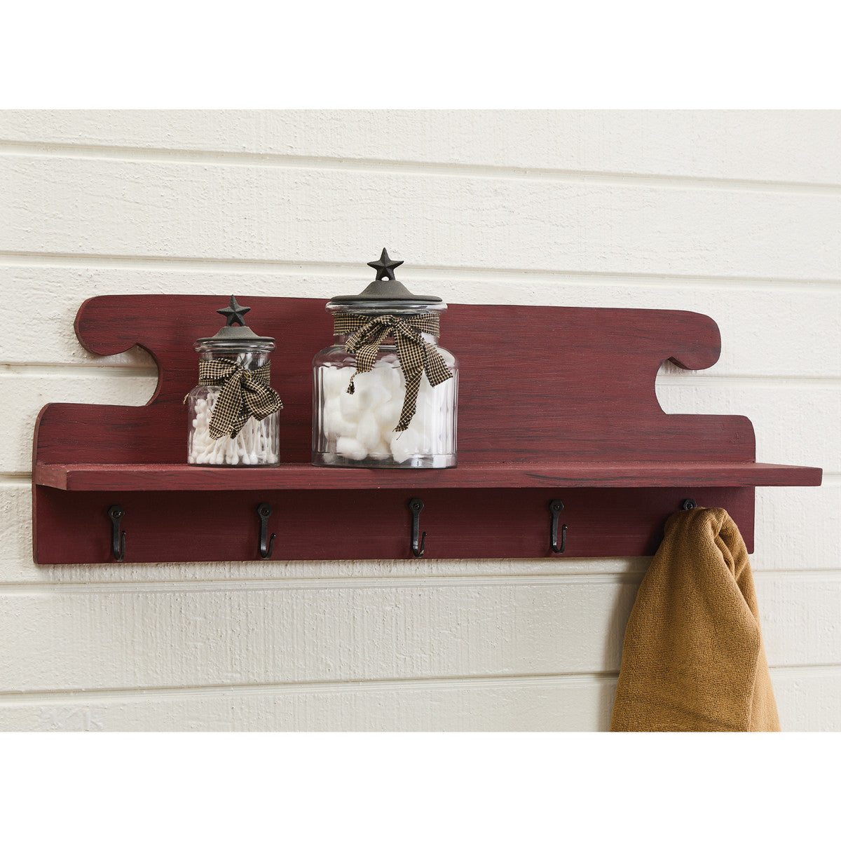 Cozy Farmhouse Shelf With Hooks - Park Designs