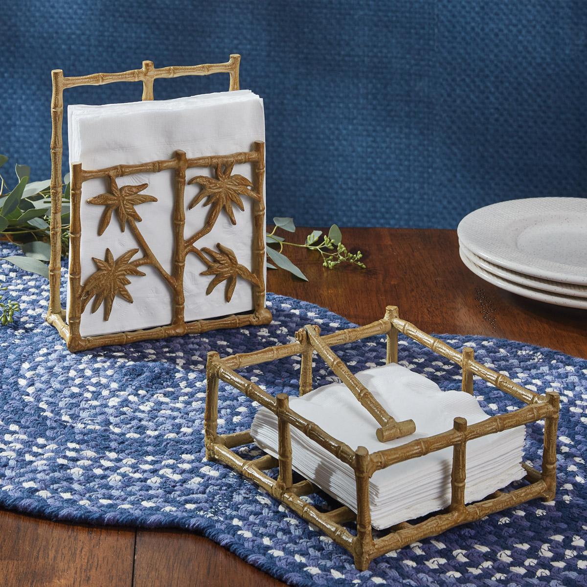 Williamsburg Bamboo Cast Metal Beverage Napkin Holder - The Fox Decor