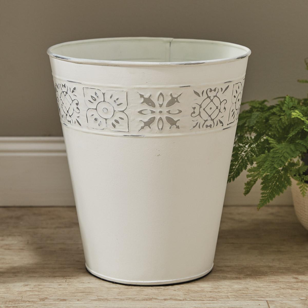 Distressed Tile Waste Basket - Park Designs - The Fox Decor