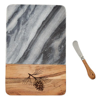 Rustic Pine Cutting Board With Spreader - The Fox Decor