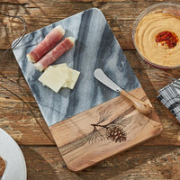 Rustic Pine Cutting Board With Spreader - The Fox Decor