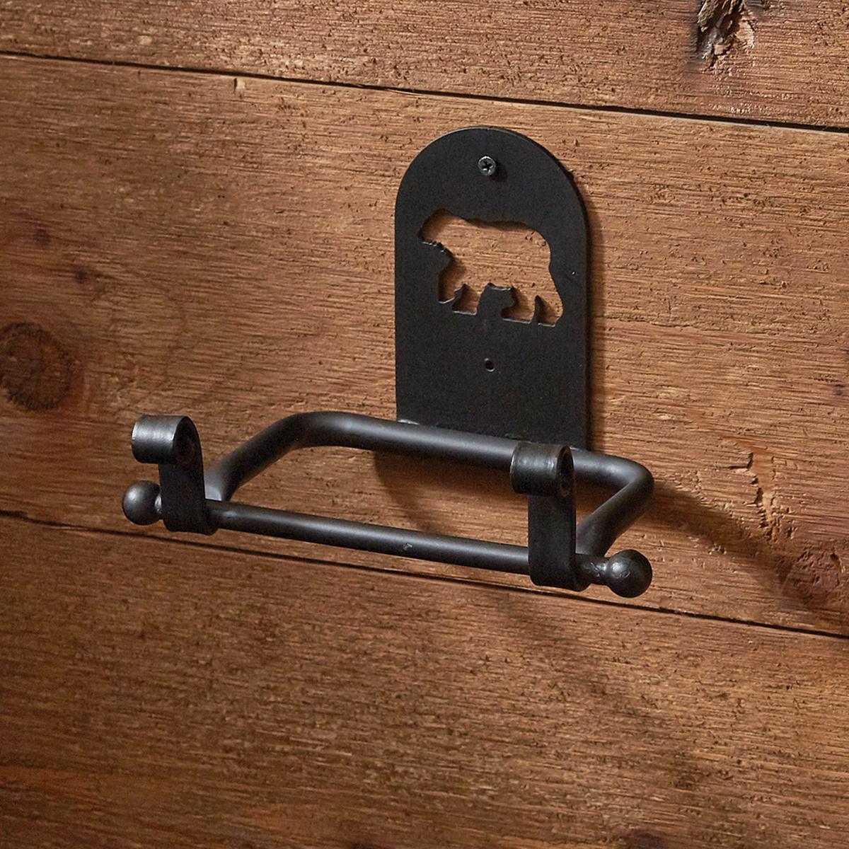 Black Bear Toilet Tissue Holder - Park Designs - The Fox Decor