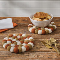 Fall Wool Ball Trivet - Set of 2 Park Designs - The Fox Decor