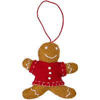 Thumbnail for Gingerbread Man Wool Felt Ornament - Set of 4 Park Designs - The Fox Decor