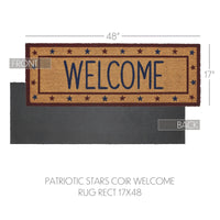 Patriotic Stars Welcome Coir Rug Rect 17x48 VHC Brands