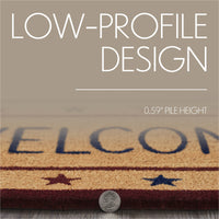 Patriotic Stars Welcome Coir Rug Rect 17x48 VHC Brands