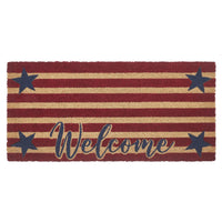 Patriotic Stripes Coir Welcome Rug Rect 17x36 VHC Brands