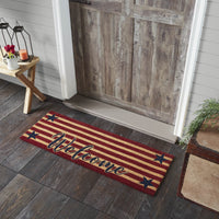 Patriotic Stripes Coir Welcome Rug Rect 17x48 VHC Brands