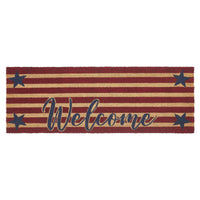 Patriotic Stripes Coir Welcome Rug Rect 17x48 VHC Brands