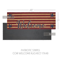 Patriotic Stripes Coir Welcome Rug Rect 17x48 VHC Brands