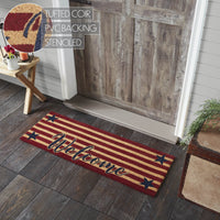 Patriotic Stripes Coir Welcome Rug Rect 17x48 VHC Brands