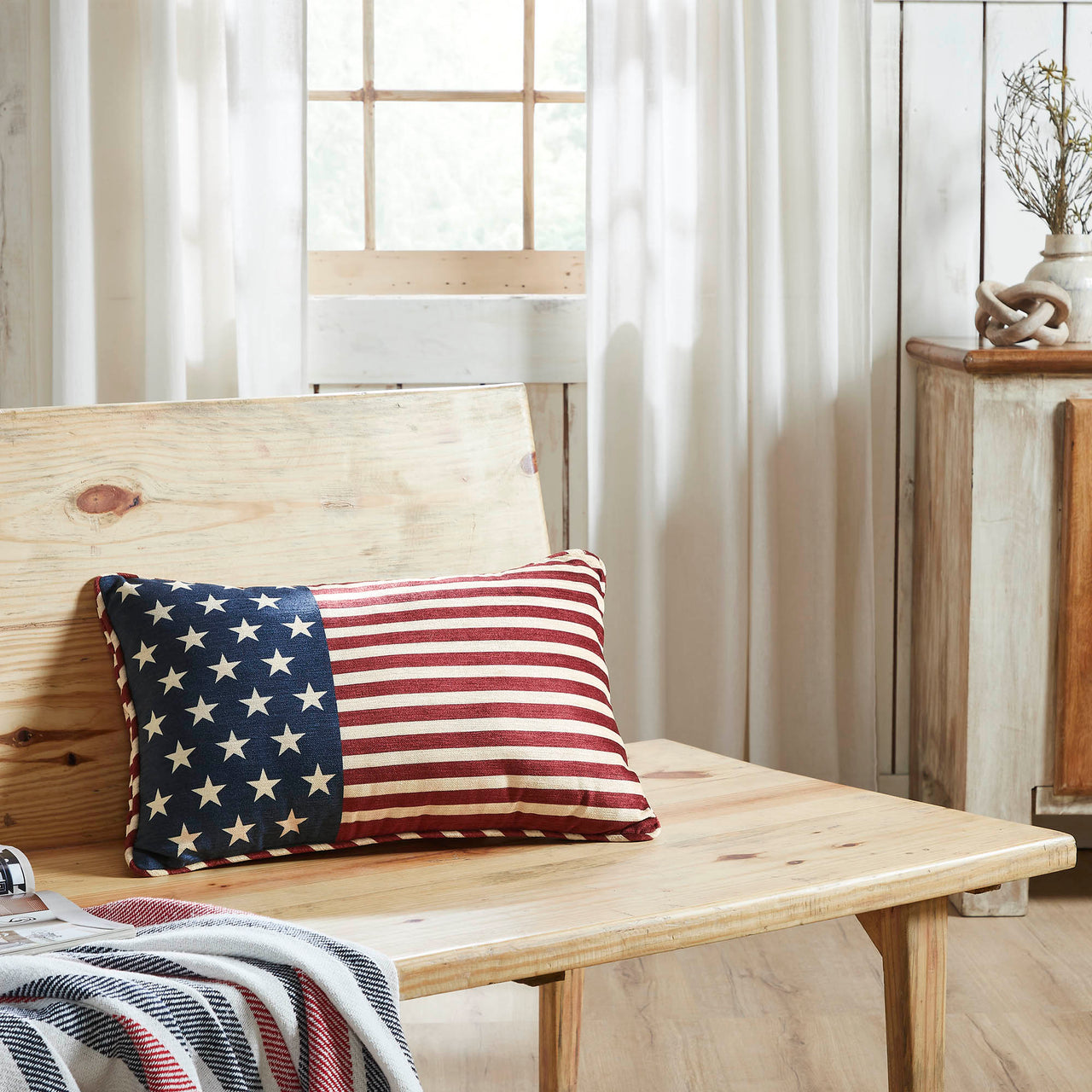 Stars & Stripes Pillow 14x22 - VHC Brands
