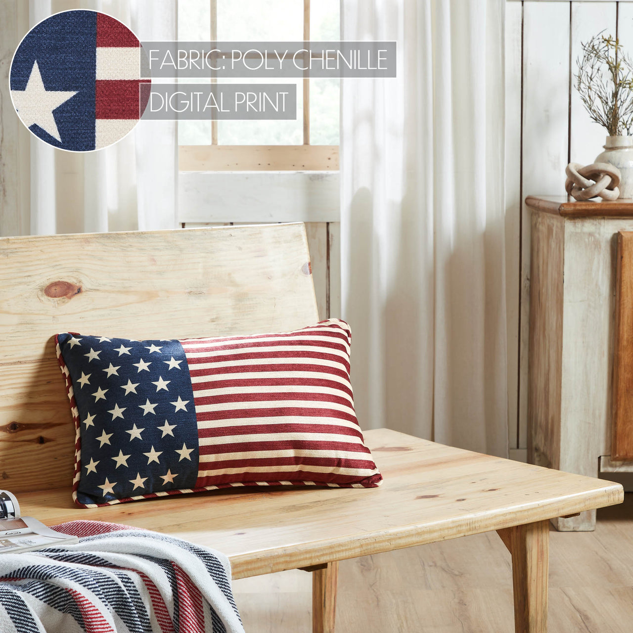 Stars & Stripes Pillow 14x22 - VHC Brands