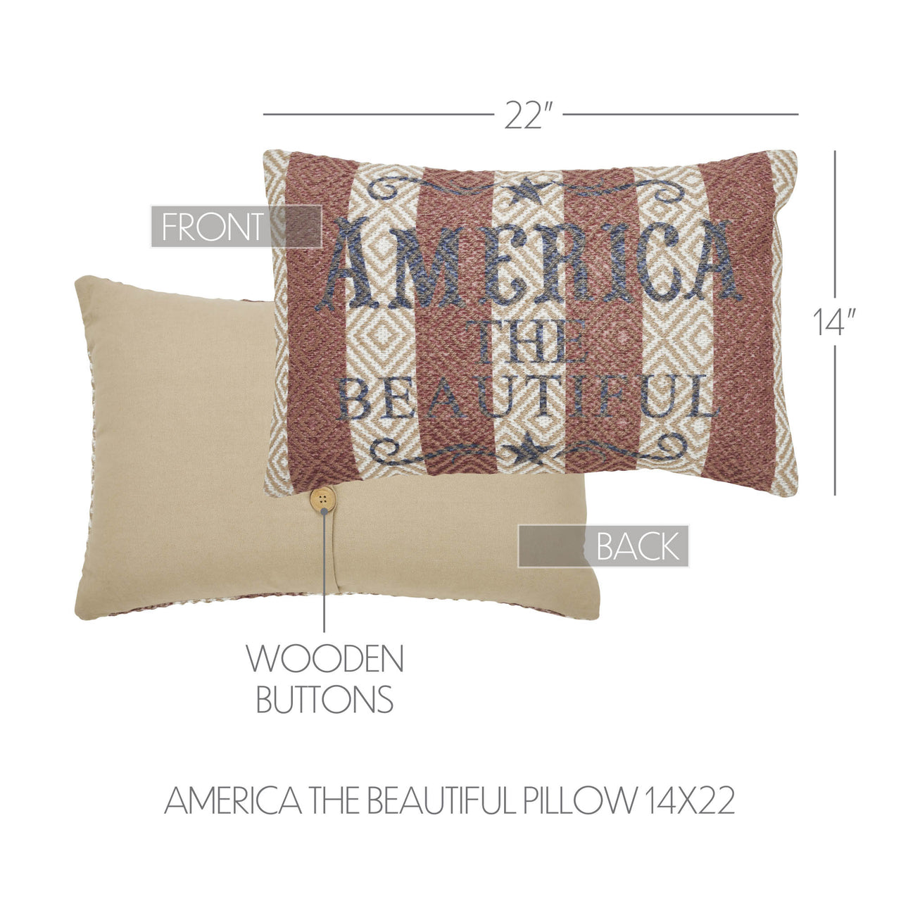 America The Beautiful Pillow 14x22 - VHC Brands