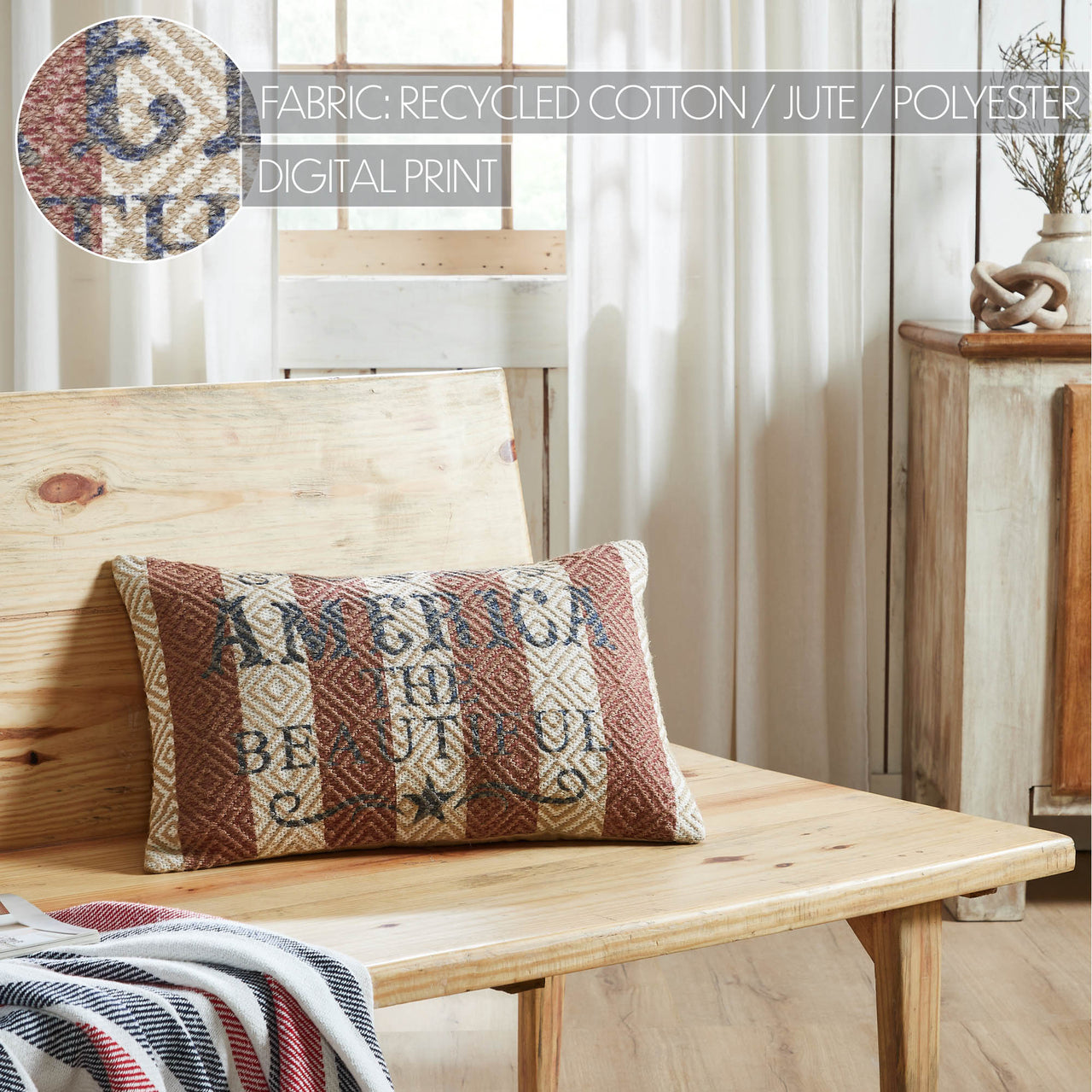 America The Beautiful Pillow 14x22 - VHC Brands