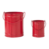 Patriotic Star Barn Red Metal Candle Holder Set of 2 - 5.5/3.5 inch - VHC Brands