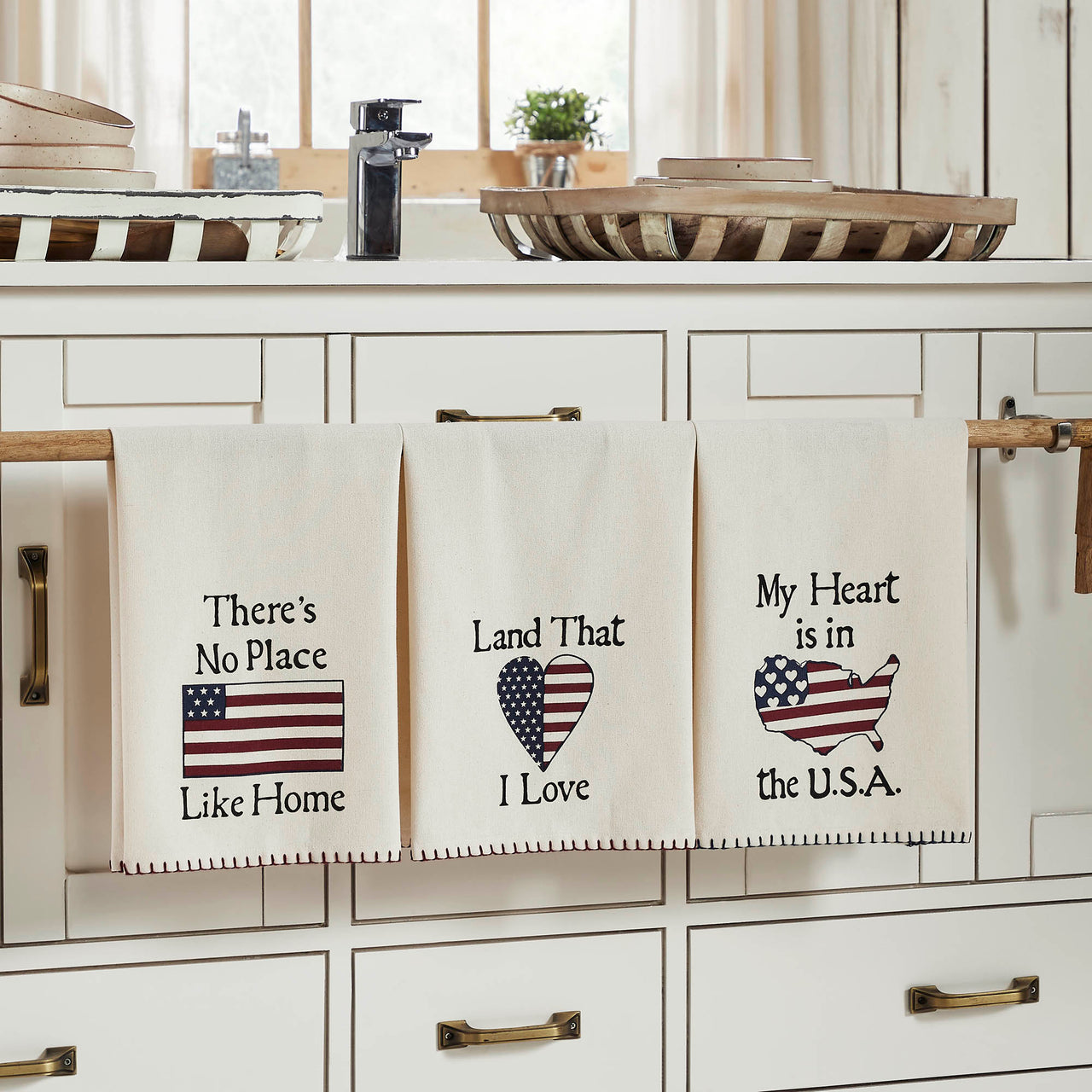 The Land That I Love Tea Towel Set of 3 16x28 - VHC Brands