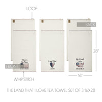 The Land That I Love Tea Towel Set of 3 16x28 - VHC Brands